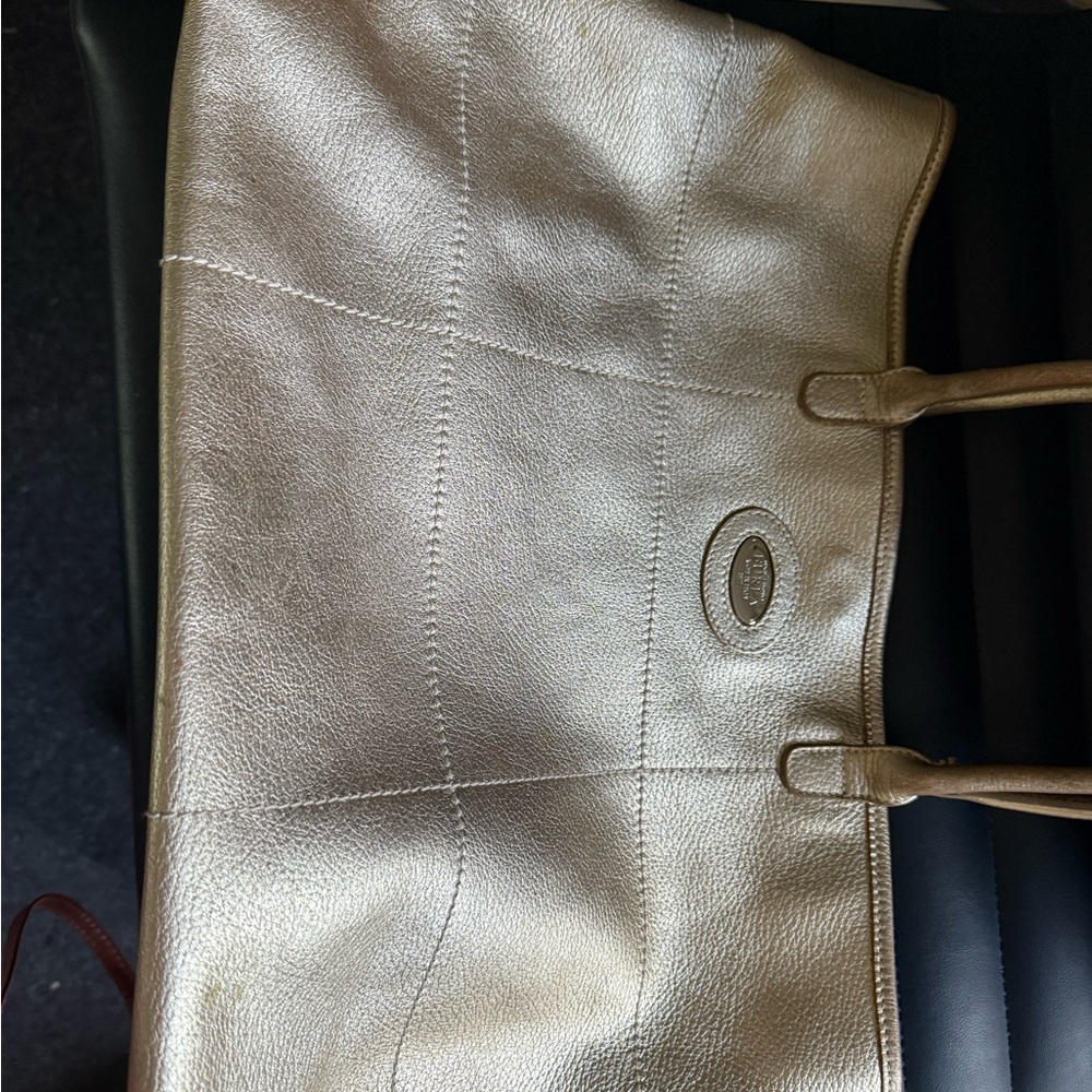 Furla Gold Leather Tote Bag